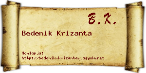 Bedenik Krizanta névjegykártya